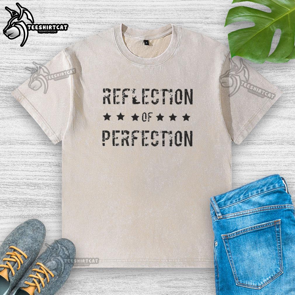 Alt Text: Classic washed t-shirt featuring the 'Original Reflection of Perfection' design in a stylish, casual look.