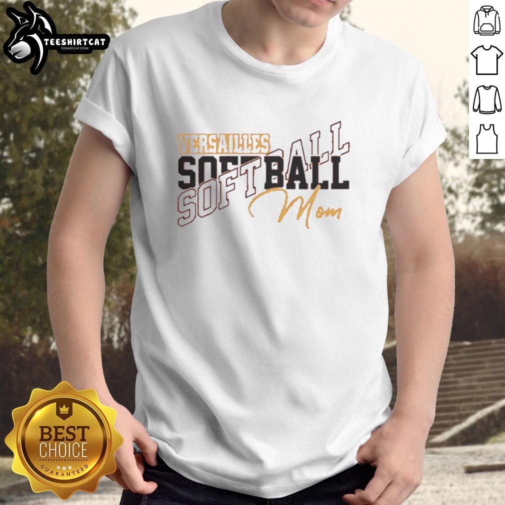 Alt Text: Original Versailles Softball Mom T-Shirt featuring a stylish design perfect for proud softball moms supporting their teams.