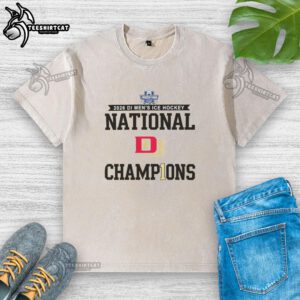 Premium Denver Pioneers 2026 Men's Ice Hockey Frozen Four Champions washed t-shirt showcasing team spirit and victory.