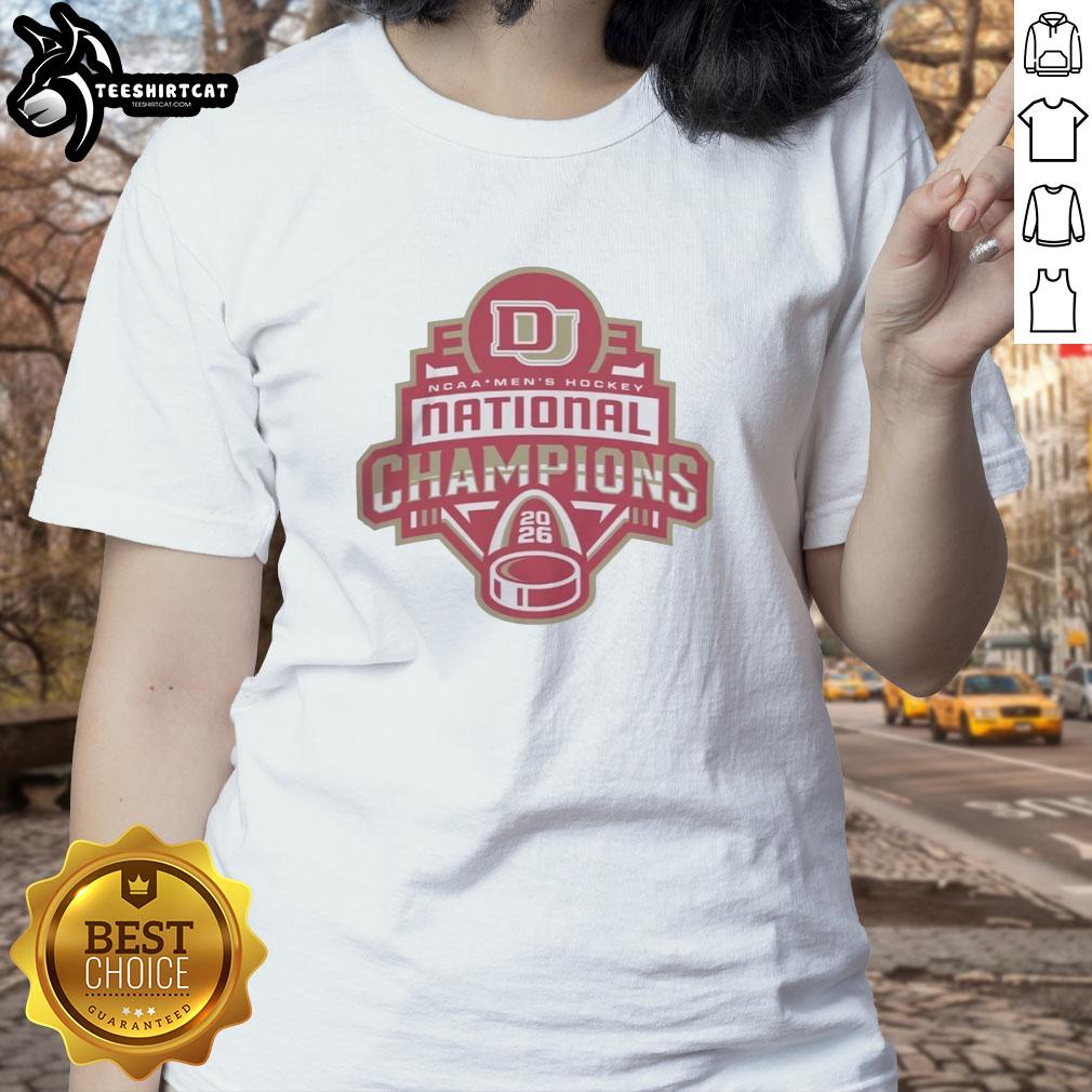 Premium Denver Pioneers NCAA Hockey Champions 2026 ladies tee in vibrant colors, perfect for fans and supporters.