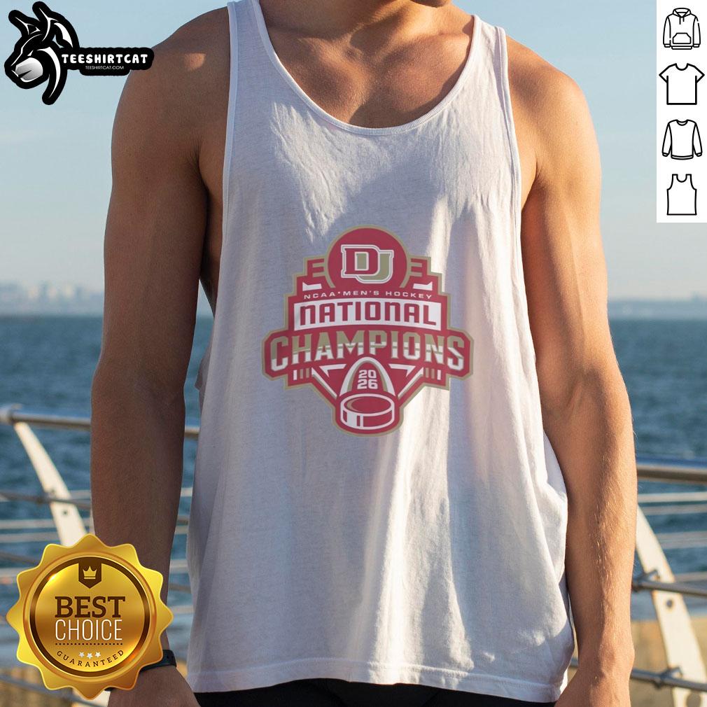 Alt Text: Premium Denver Pioneers NCAA Hockey Champions 2026 tank top featuring team colors and logo for fans and athletes.