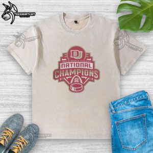 Premium Denver Pioneers NCAA Hockey Champions 2026 washed t-shirt featuring team logo and vintage design.