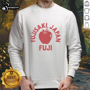 Premium Fuji Apple sweatshirt featuring a vibrant design inspired by Fujisaki, Japan's famous Fuji apples.