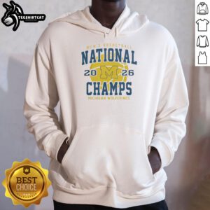 Premium Michigan Wolverines 2026 NCAA Men's Basketball Championship Game hoodie in Indianapolis, Indiana.