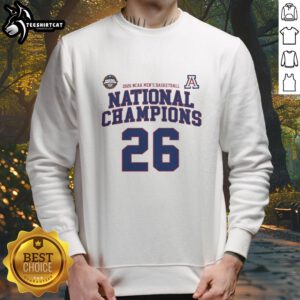 Premium NCAA Division I Men's Basketball Arizona 26 National Champions Sweatshirt in blue featuring team logo and championship details.