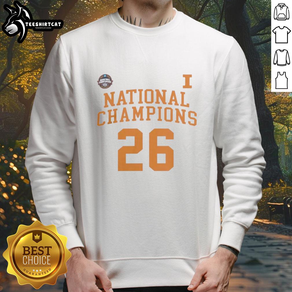 Premium NCAA Division I Men's Basketball Illinois 26 National Champions sweatshirt showcasing team pride and style.