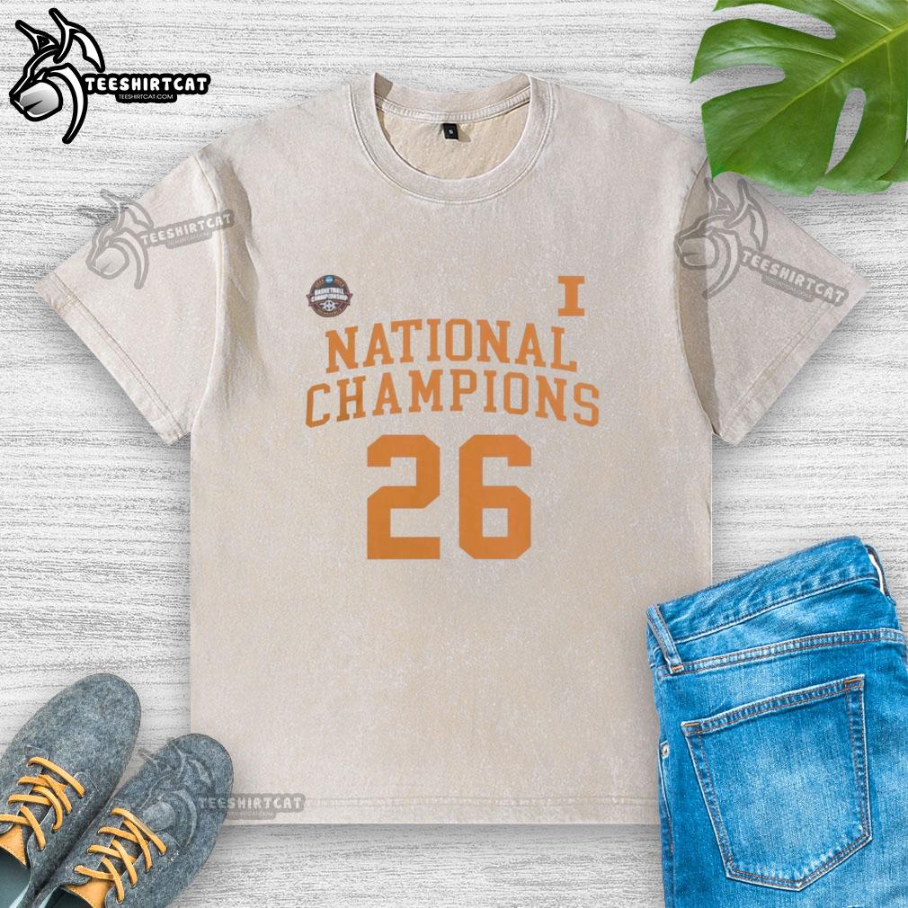Premium NCAA Division I Men's Basketball Illinois 26 National Champions washed t-shirt, featuring vibrant graphics.