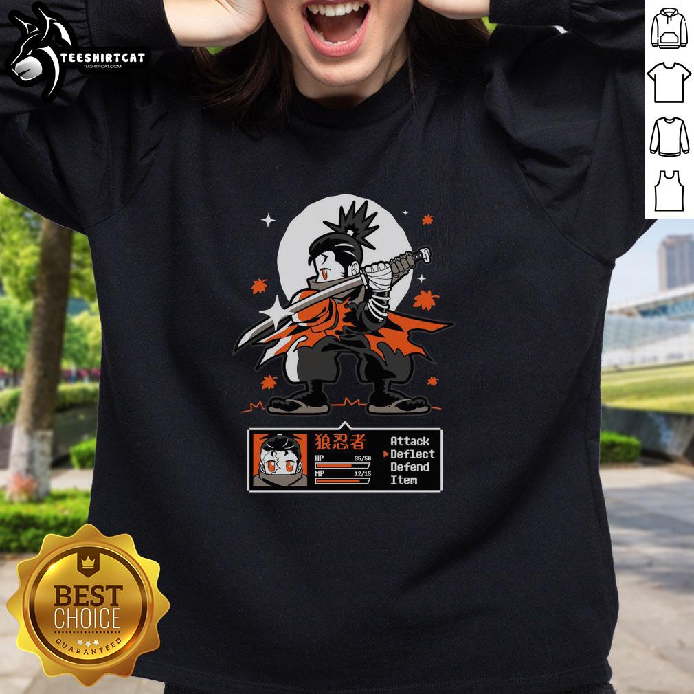 Pretty A Ghost Wolf Sekiro Deflect RPG sweatshirt featuring a unique design inspired by video game art.