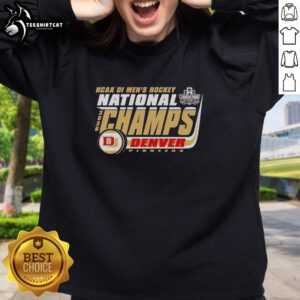 Alt Text: Denver Pioneers 2026 NCAA Frozen Four Men's Ice Hockey National Champions Bracket Sweatshirt in vibrant colors.