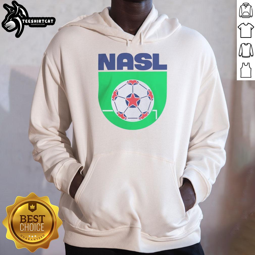 Alt Text: Stylish hoodie featuring the Pretty North American Soccer League logo, perfect for fans and casual wear.