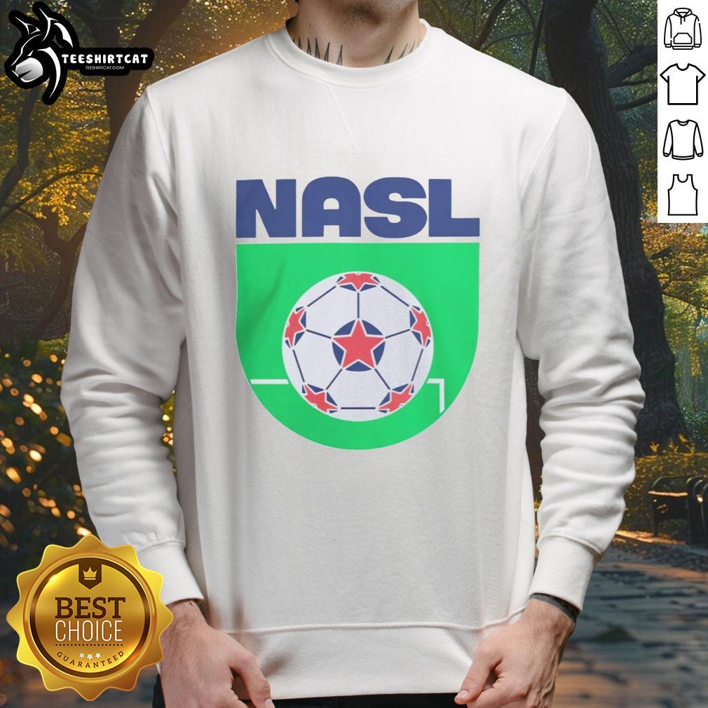 Stylish sweatshirt featuring the Pretty North American Soccer League logo in vibrant colors.