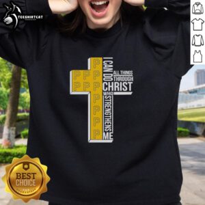 Pretty Pittsburgh Pirates sweatshirt featuring 'I Can Do All Things Through Christ Who Strengthens Me' design.