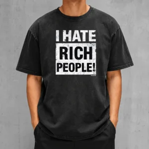 Awesome I Hate Rich People Tekken 8 Video Game Washed T-Shirt