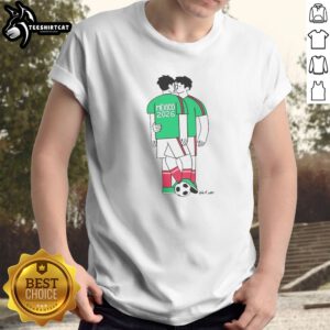 Awesome Kev Cuev Mexico 2026 Soccer Shirt in white with green and red accents, displayed on a flat lay background