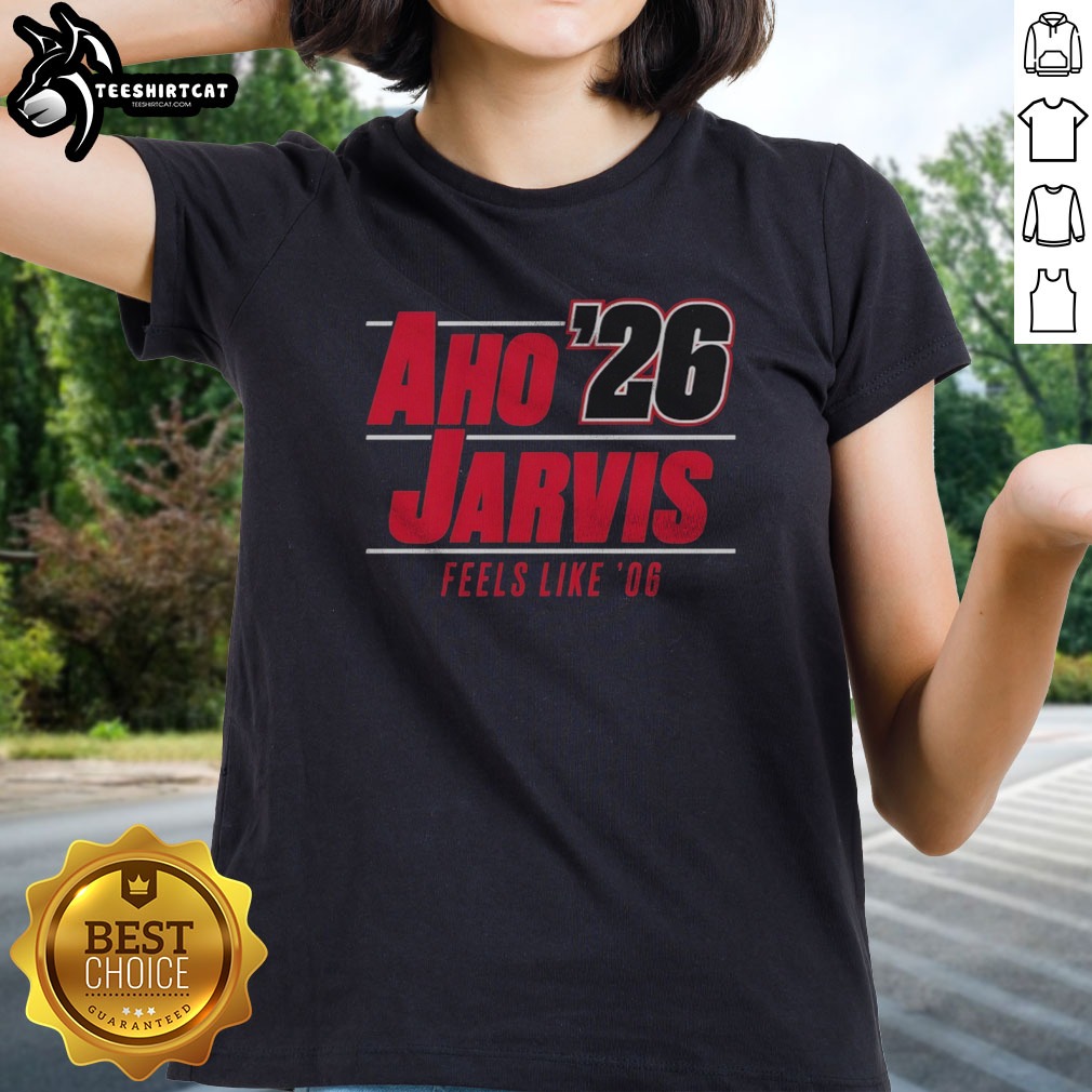 Awesome Seth Jarvis And Sebastian Aho Carolina Hurricanes NHL Feels Like '06 Shirt on Ladies Shirt Awesome Seth Jarvis And Sebastian Aho Carolina Hurricanes NHL Feels Like '06 Shirt shown as a ladies shirt preview