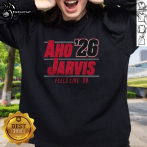 Awesome Seth Jarvis And Sebastian Aho Carolina Hurricanes NHL Feels Like '06 Sweatshirt displayed on a flat surface