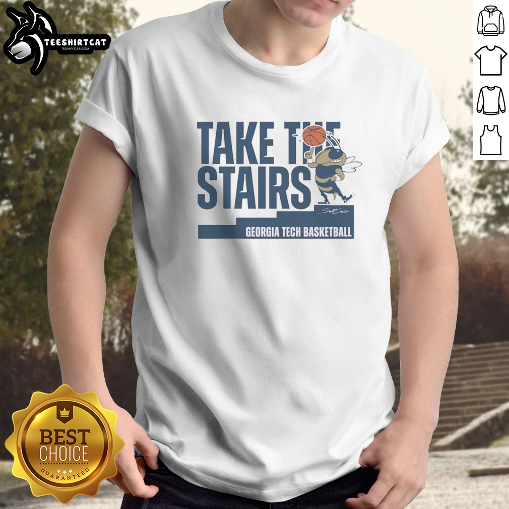 Funny Georgia Tech Basketball Take The Stairs Mascot Shirt on Classic Shirt Funny Georgia Tech Basketball Take The Stairs Mascot Shirt shown as a classic shirt preview