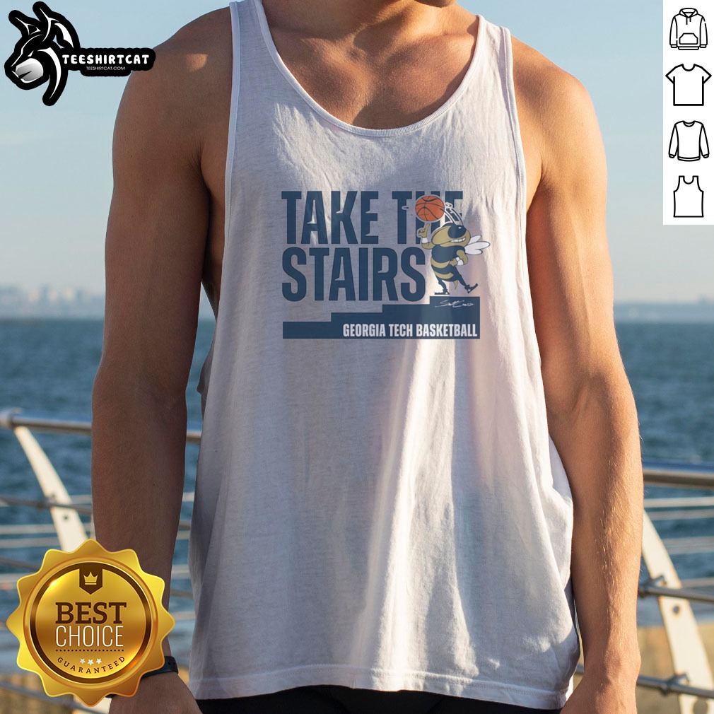 Funny Georgia Tech Basketball Take The Stairs Mascot Shirt on Tank Top Funny Georgia Tech Basketball Take The Stairs Mascot Shirt shown as a tank top preview