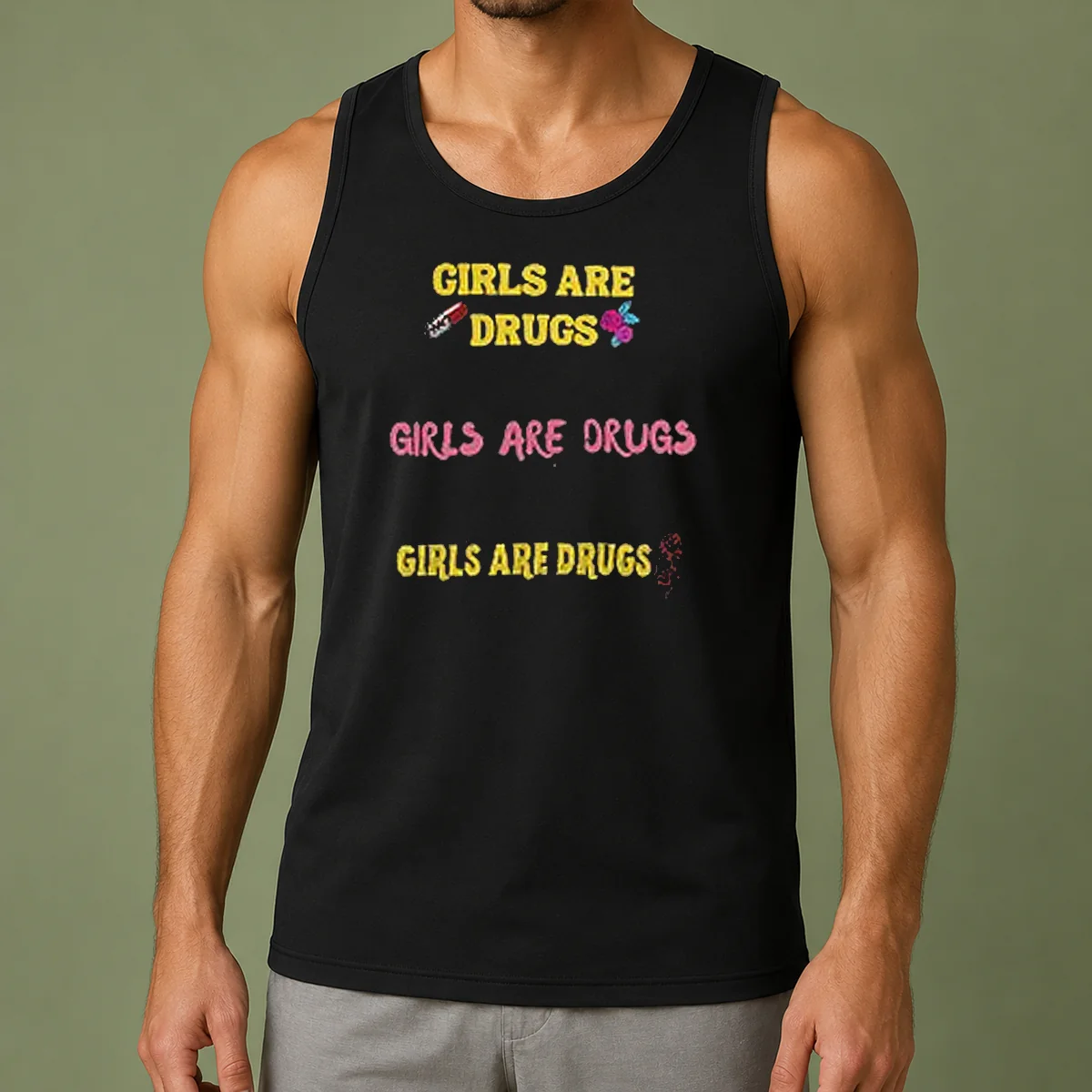 Funny Girls Are Drugs Sticker Set T Shirt Premium Oversized Tank Top