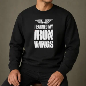 Funny I Earned My Iron Wings Aviation Pilot Sweater