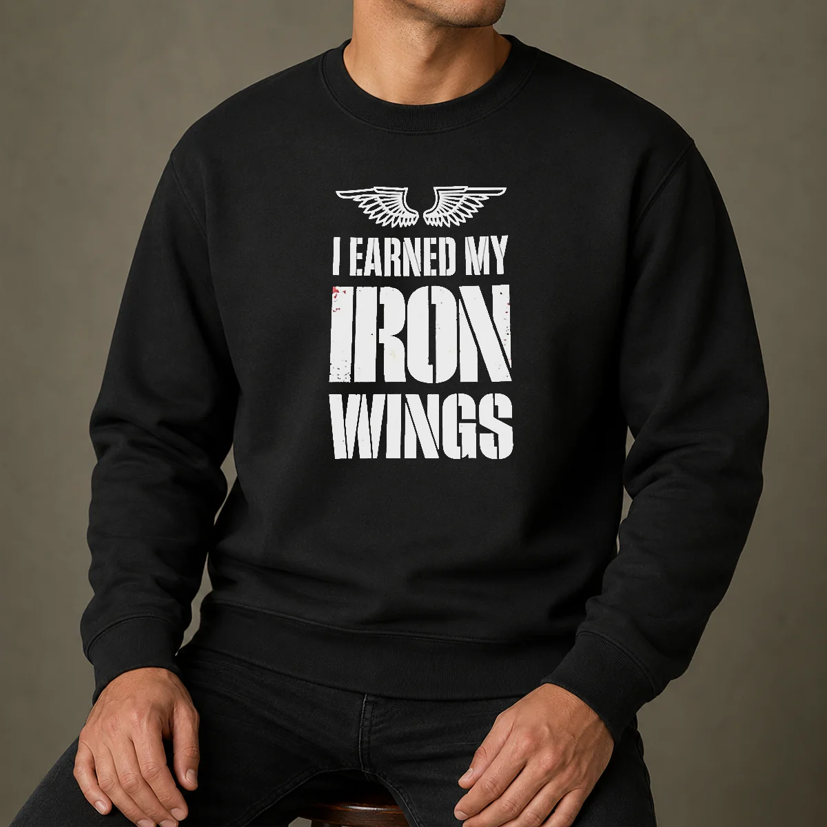 Funny I Earned My Iron Wings Aviation Pilot Sweater