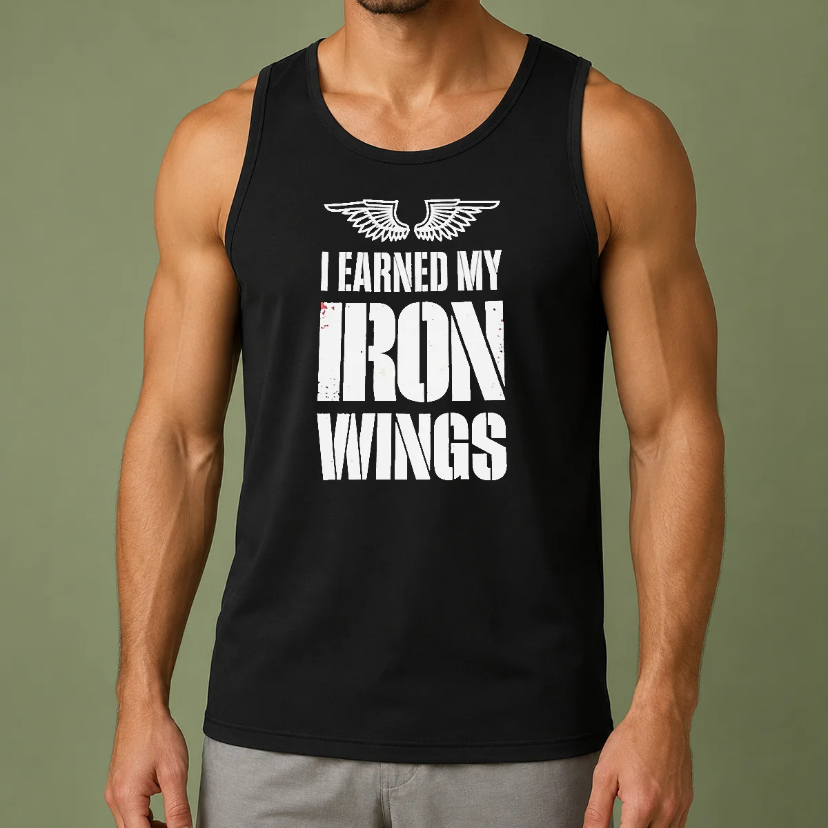 Funny I Earned My Iron Wings Aviation Pilot Tank Top