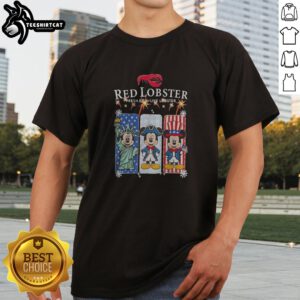 Funny Red Lobster Fresh Fish Live Lobster Mickey Mouse USA shirt featuring a playful seafood graphic on a casual garment