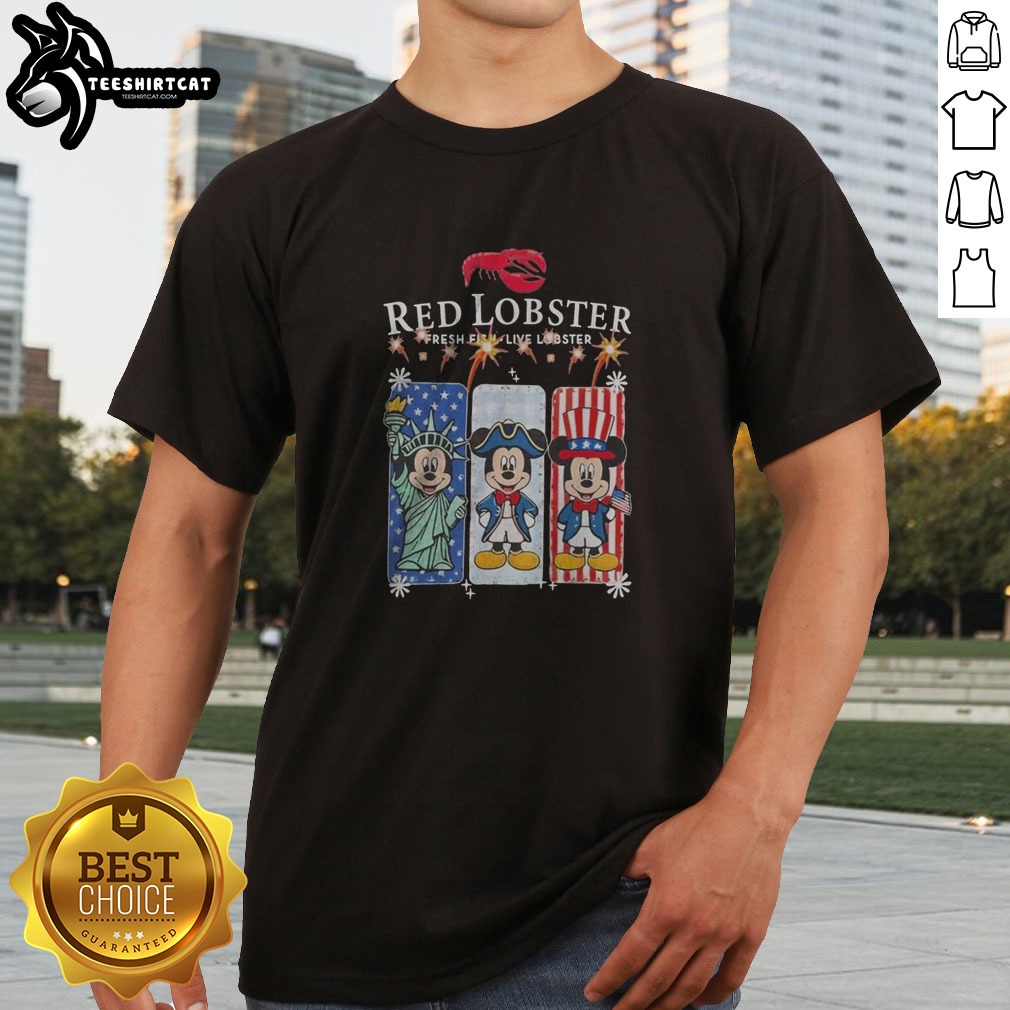 Funny Red Lobster Fresh Fish Live Lobster Mickey Mouse USA Shirt on Classic Shirt Funny Red Lobster Fresh Fish Live Lobster Mickey Mouse USA Shirt shown as a classic shirt preview