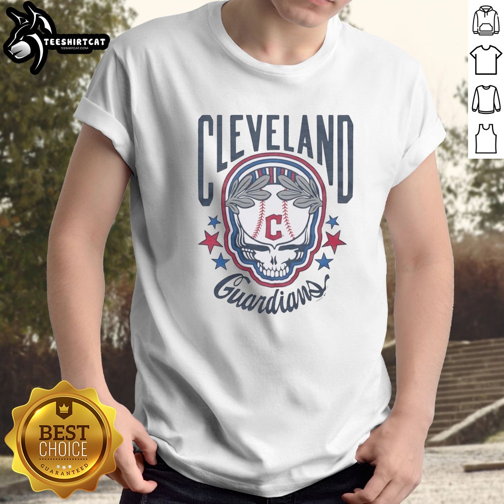 Good Cleveland Guardians X Grateful Dead Skull MLB Graphic Shirt on Classic Shirt Good Cleveland Guardians X Grateful Dead Skull MLB Graphic Shirt shown as a classic shirt preview