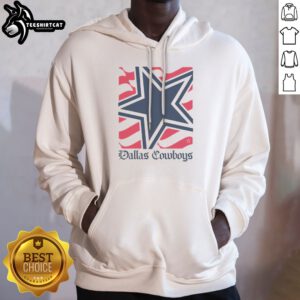 Good Dallas Cowboys American Heritage Wordmark Hoodie displayed on a neutral background