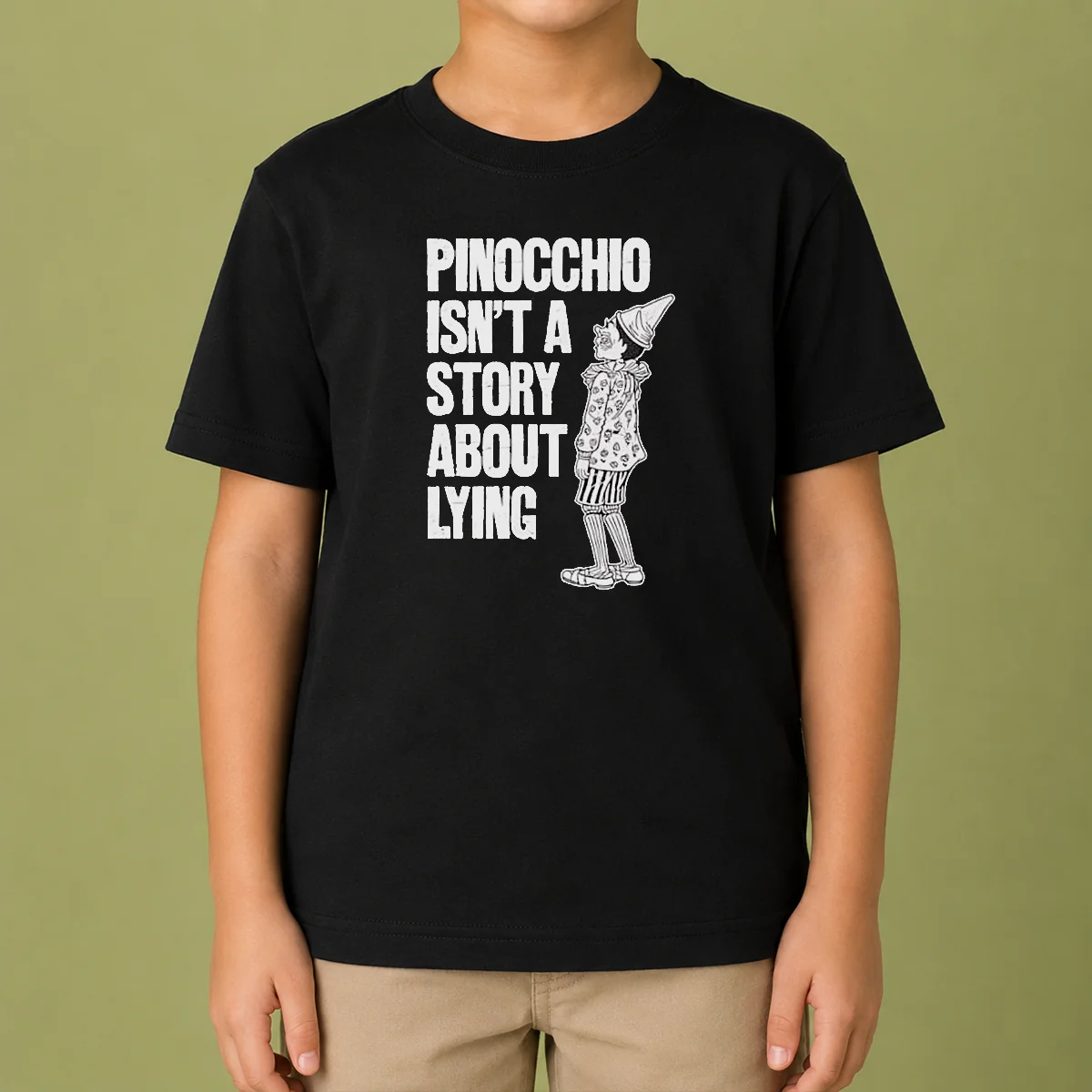 Good Pinocchio Isnt A Story About Lying Pinocchio Kids T-Shirt