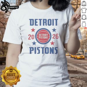 Hot Detroit Pistons NBA 2026 Team Star Logo Ladies Shirt