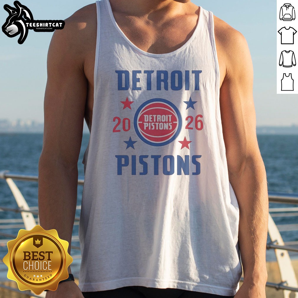 Hot Detroit Pistons NBA 2026 Team Star Logo Tank Top