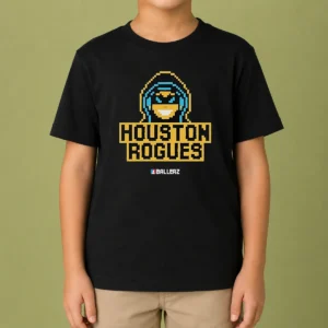 Hot Houston Rogues Ballerz Pixel Art Gaming Kids T-Shirt