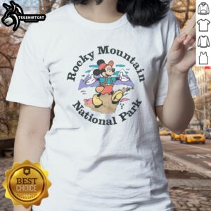 Hot Mickey Mouse Rocky Mountain National Park Ladies shirt featuring a vibrant graphic design.