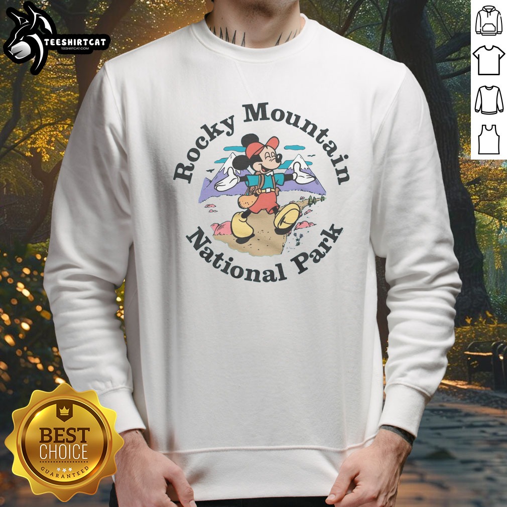 Hot Mickey Mouse Rocky Mountain National Park Shirt on Sweatshirt Hot Mickey Mouse Rocky Mountain National Park Shirt shown as a sweatshirt preview