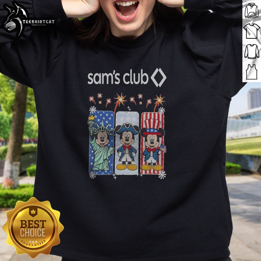 Hot Sam'S Club Mickey Mouse Patriotic Characters Fireworks Shirt on Sweatshirt Hot Sam'S Club Mickey Mouse Patriotic Characters Fireworks Shirt shown as a sweatshirt preview