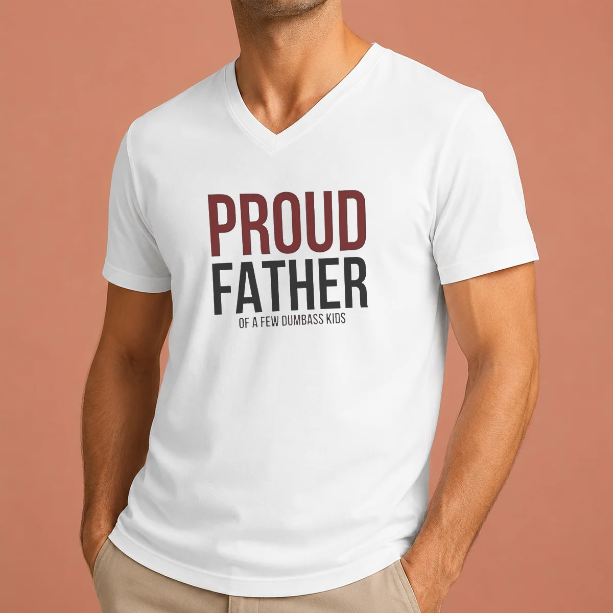 Hot Top Proud Father Of A V-Neck Shirt Hot Top Proud Father Of A V-Neck Shirt