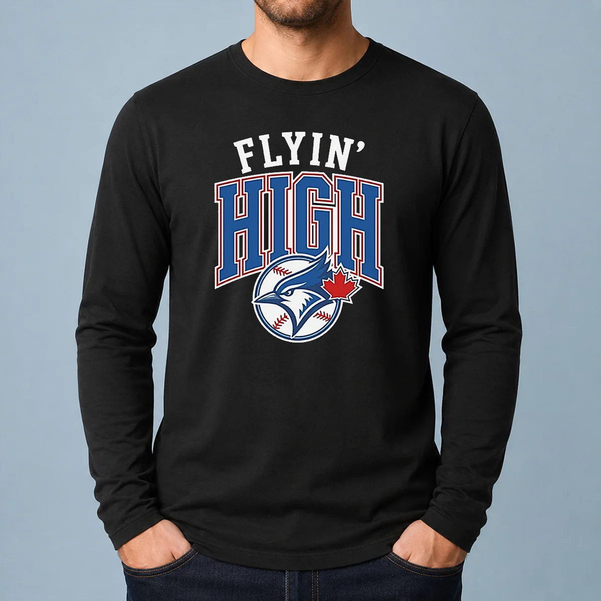 Hot Toronto Blue Jays Flyin High Logo Long Sleeve Shirt
