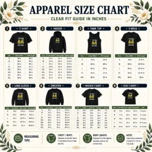 Size chart for Hot Two Birds One Stoned Smoking showing garment measurements in inches and cm