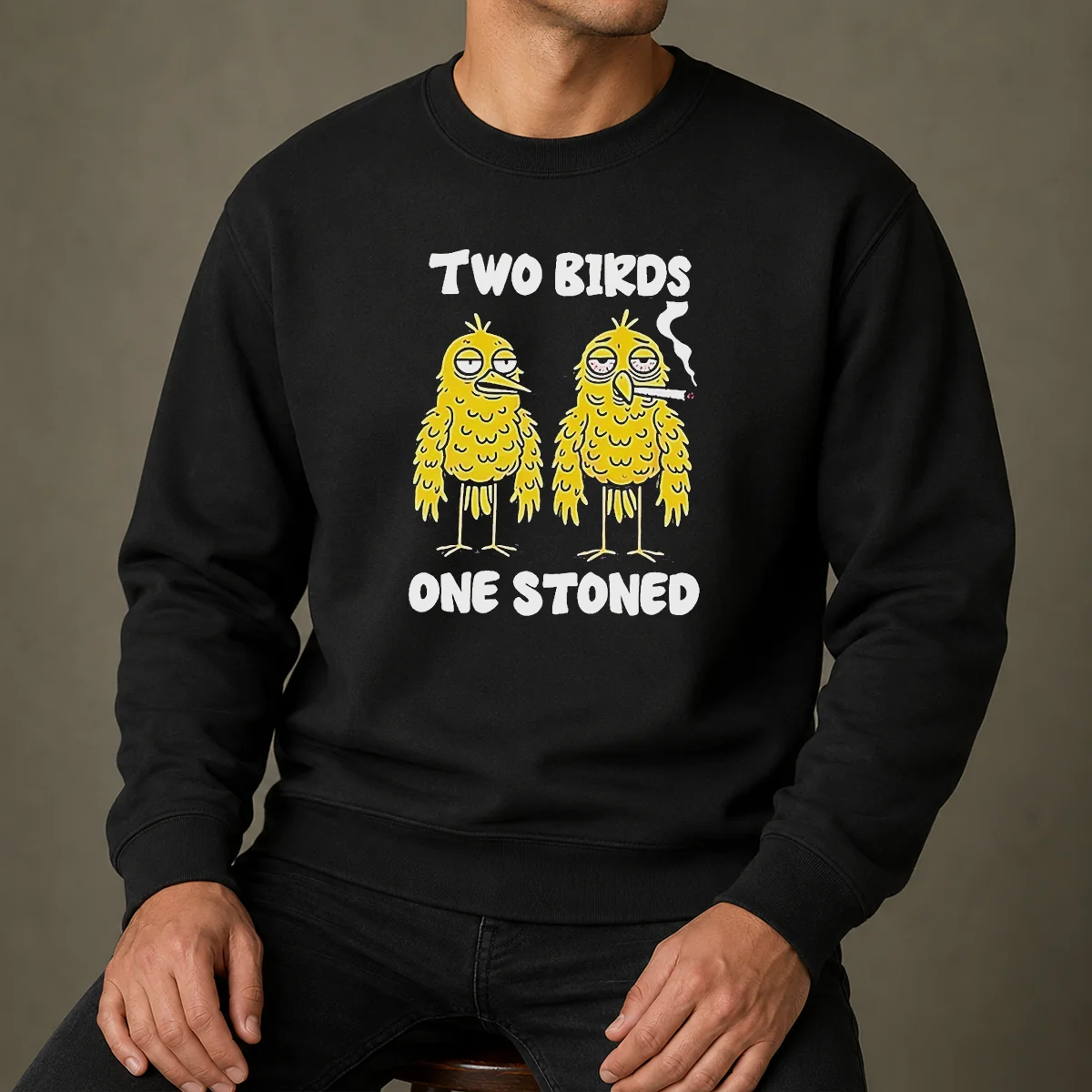 Hot Two Birds One Stoned Smoking Sweater