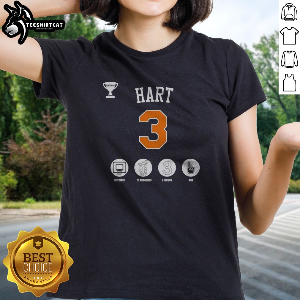 Nice Josh Hart New York Knicks NBA Champions 2026 13 Points 11 Rebounds 3 Threes Win Shirt on Ladies Shirt Nice Josh Hart New York Knicks NBA Champions 2026 13 Points 11 Rebounds 3 Threes Win Shirt shown as a ladies shirt preview