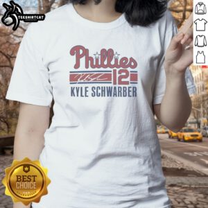 Nice Kyle Schwarber Philadelphia Phillies 12 Signature Phillies Ladies Shirt