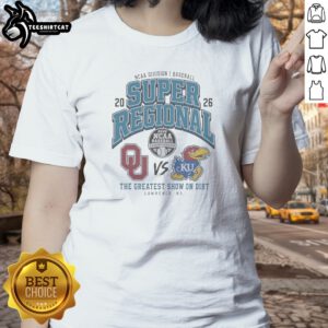 Nice Oklahoma Sooners Vs Kansas Jayhawks 2026 NCAA Division I Baseball Super Regional Ladies Shirt