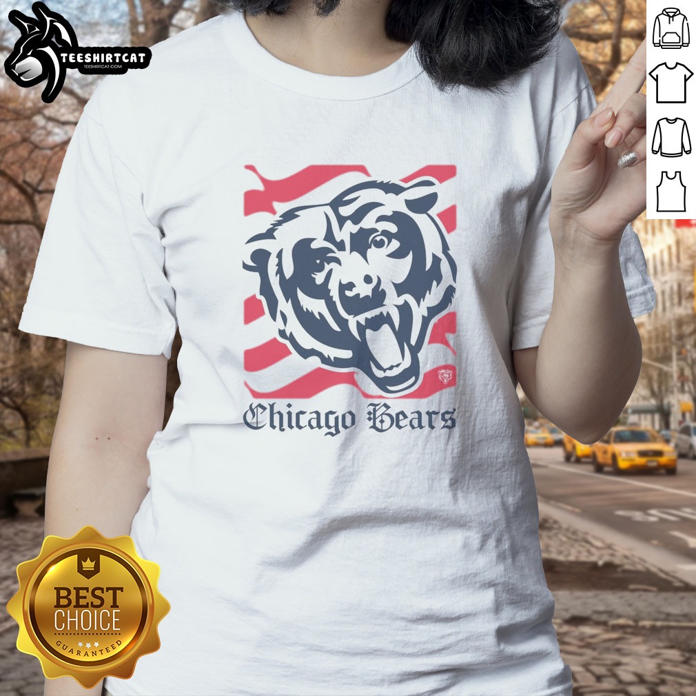 Official Chicago Bears American Heritage Wordmark Shirt on Ladies Shirt Official Chicago Bears American Heritage Wordmark Shirt shown as a ladies shirt preview