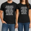 Official Having Money In Your Pocket Is Nice But Having Christ In Your Heart Is Better t shirt in black with bold white text