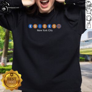 Official Knicks New York City Subway Logo NBA Basketball Team Sweatshirt in navy blue, crewneck sweatshirt with bold graphic print