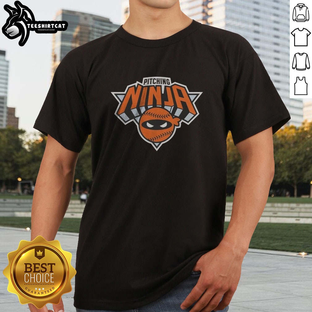 Official New York Knicks Pitching Ninja Shirt on Classic Shirt Official New York Knicks Pitching Ninja Shirt shown as a classic shirt preview