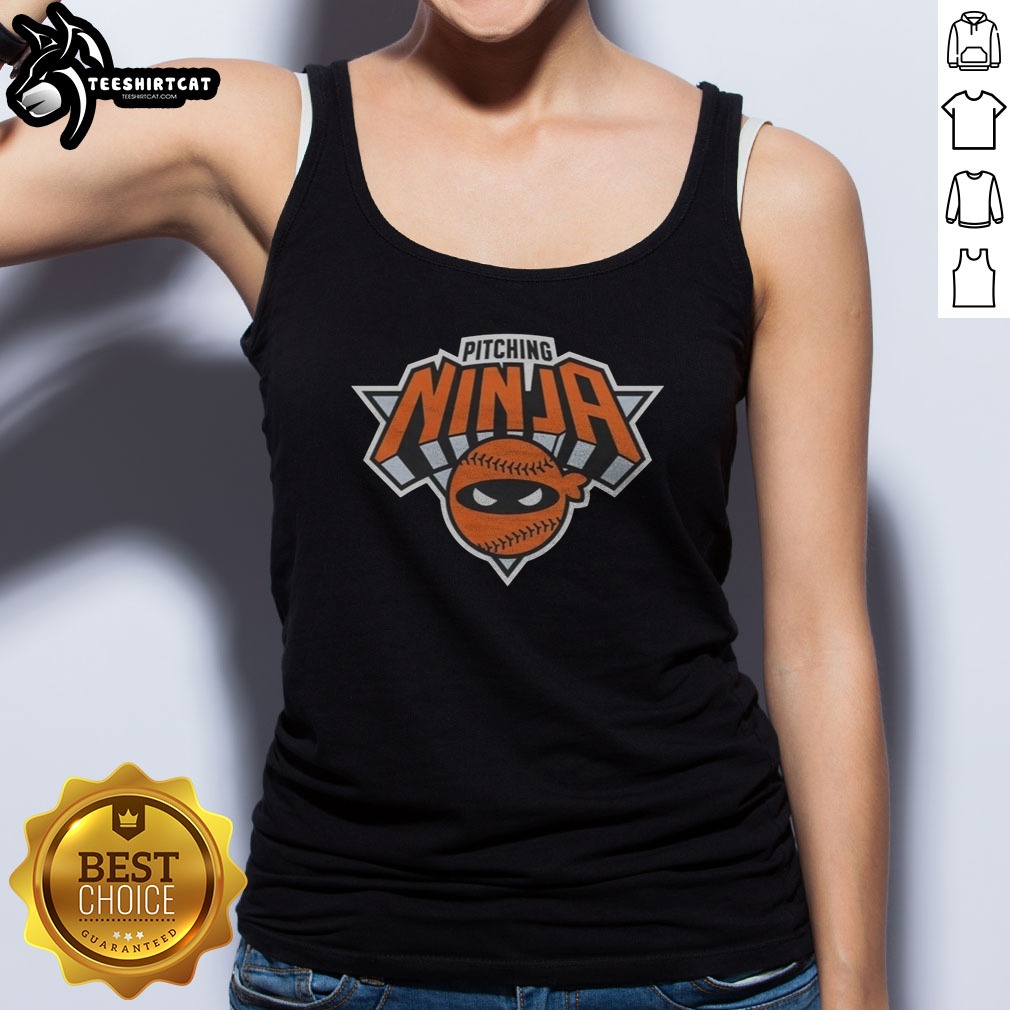 Official New York Knicks Pitching Ninja Shirt on Tank Top Official New York Knicks Pitching Ninja Shirt shown as a tank top preview