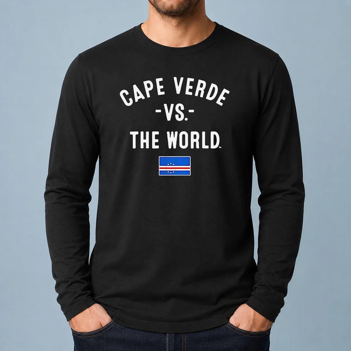 Original Cape Verde Vs The World National Team Pride Patriotic Country Flag World Cup 2026 Long Sleeve Shirt